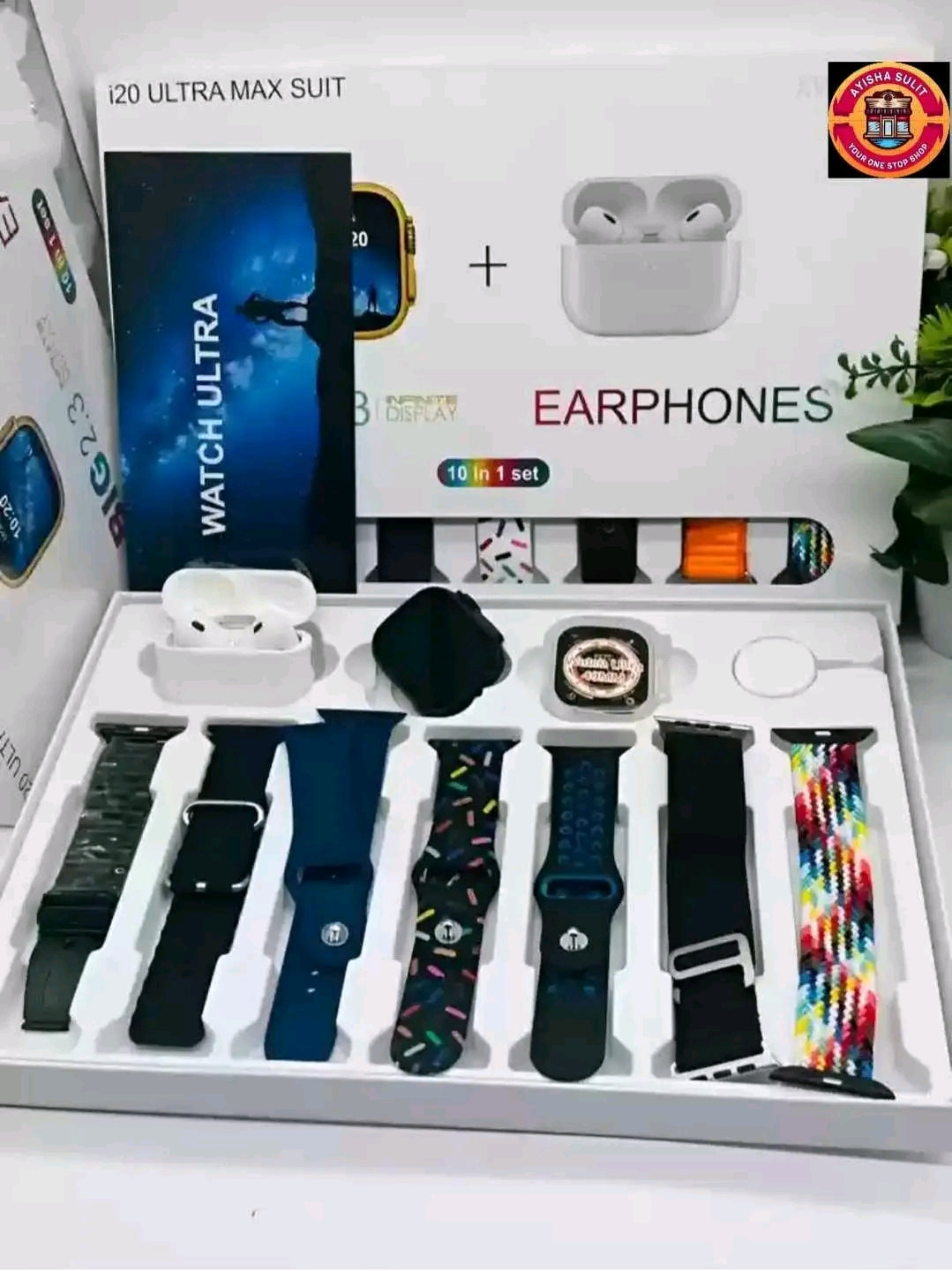 SmartWatch i20 Ultra Gold + Airpods