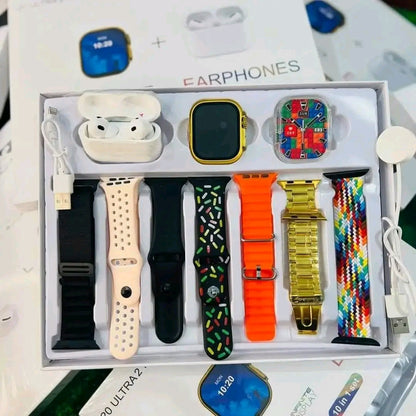 SmartWatch i20 Ultra Gold + Airpods Pro