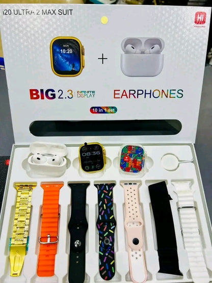 SmartWatch i20 Ultra Gold + Airpods